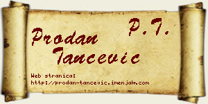 Prodan Tančević vizit kartica